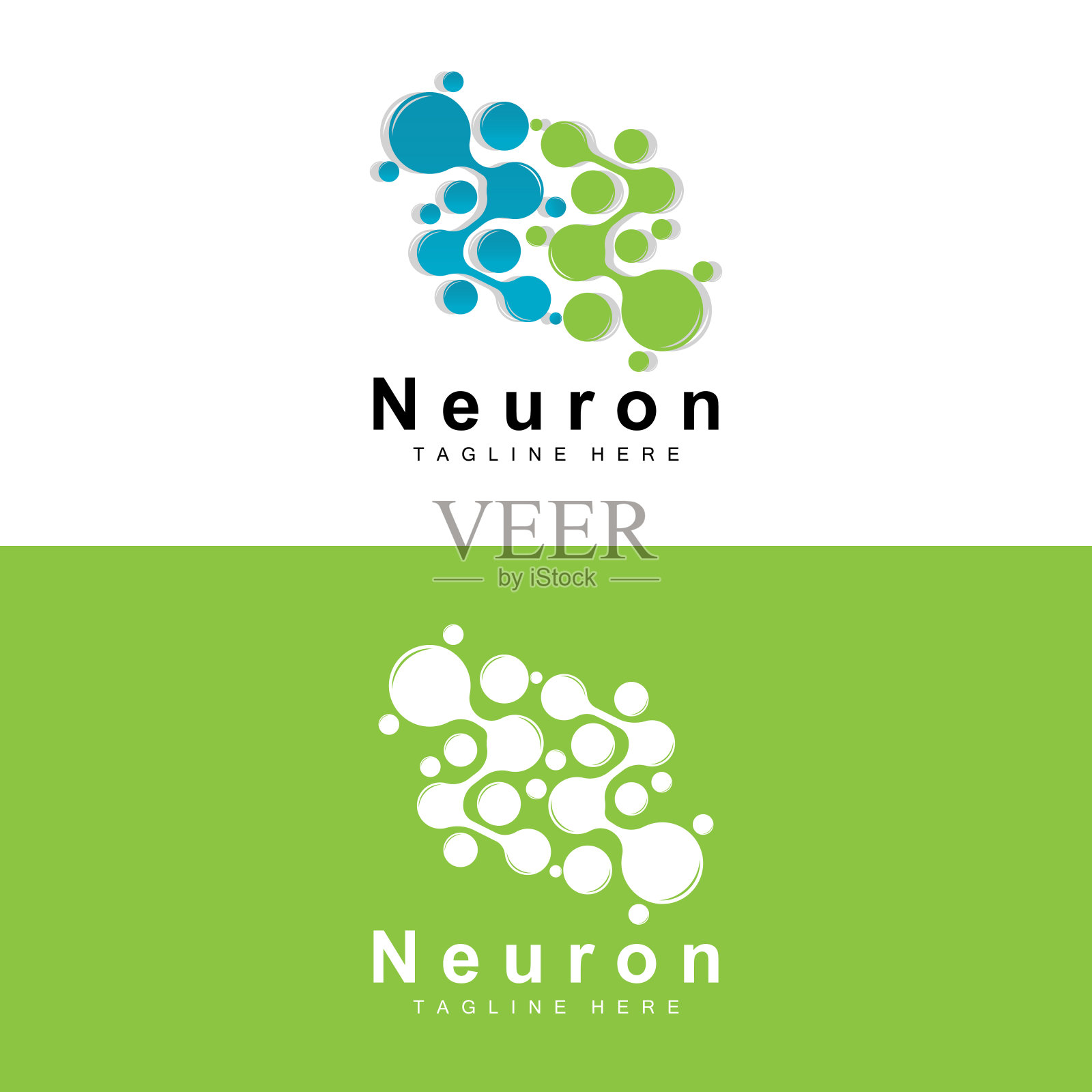 神经元标志设计矢量神经细胞插图分子DNA健康品牌插画图片素材