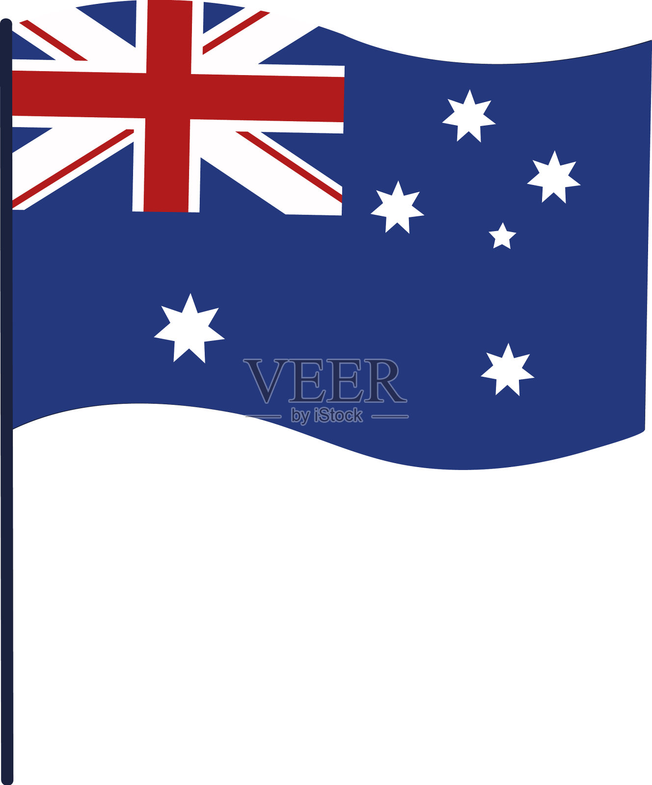 澳大利亚的标志。带有国家名称和国旗的澳大利亚地图。插画图片素材_ID:351254700-Veer图库