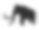 矢量黑色轮廓的史前长毛象与象牙孤立在一个白色的背景素材图片