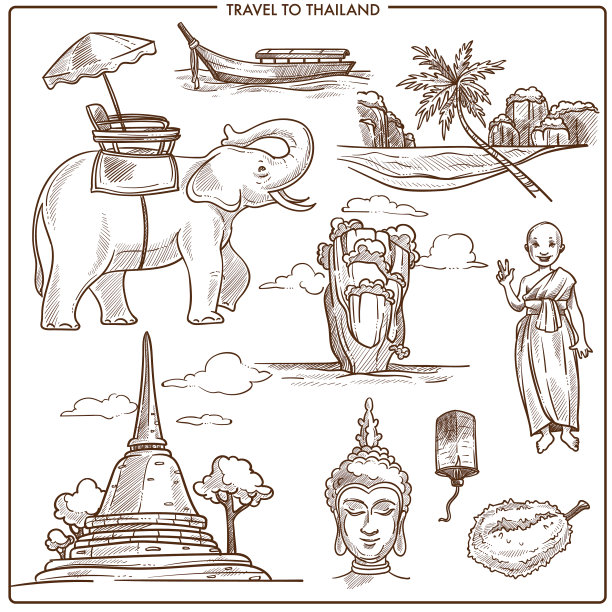 泰国卡通简笔画图片