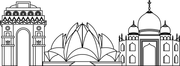 印度的建筑 简笔画图片