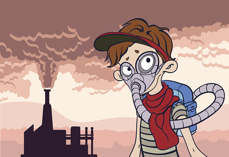 讽刺环境污染的插画图片