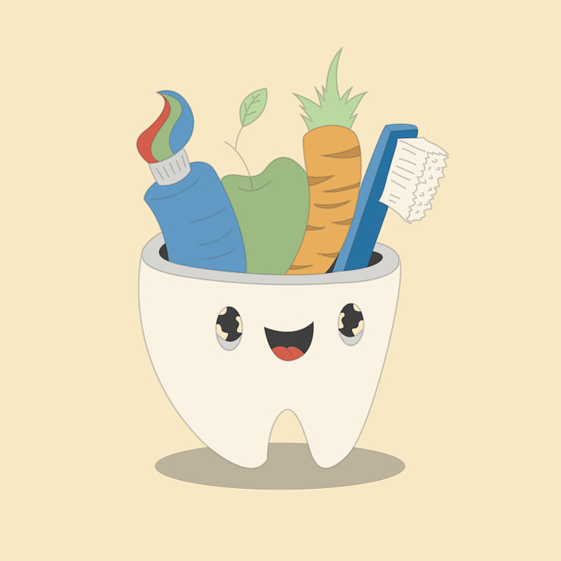 水果和牙齿卫生对牙齿健康的好处图片素材